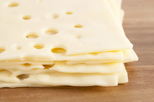 Slices of swiss cheese — Stock Photo, Image