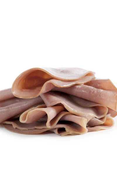 Pile of slices of ham — Stock Photo, Image
