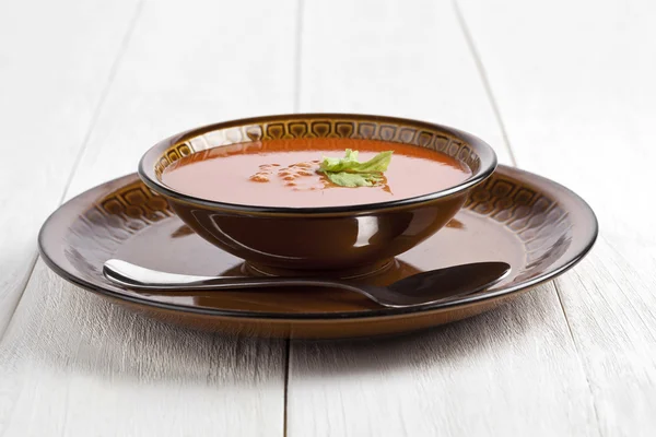 Tigela de sopa de tomate Imagens Royalty-Free