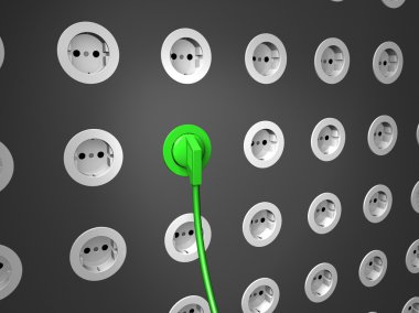 Green electricity plug clipart