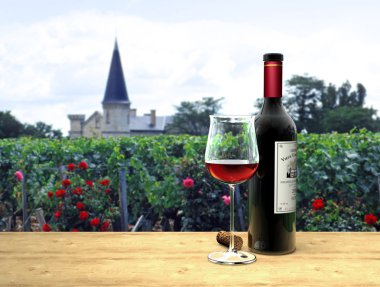 Medoc red wine clipart