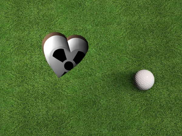 Coração de golfe de cima — Fotografia de Stock