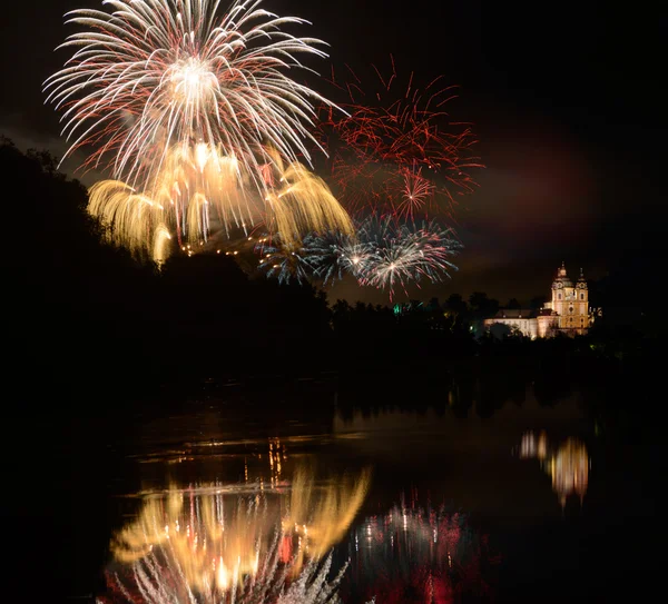 Feuerwerk beim Stift Melk Royalty Free Φωτογραφίες Αρχείου
