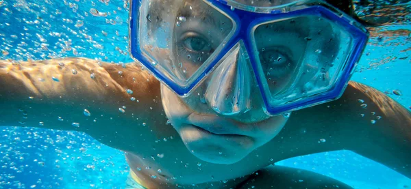 Ritratto maschera subacquea — Foto Stock