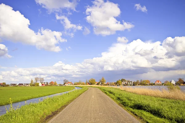 Tipikus holland táj tavasszal Hollandiában — Stock Fotó