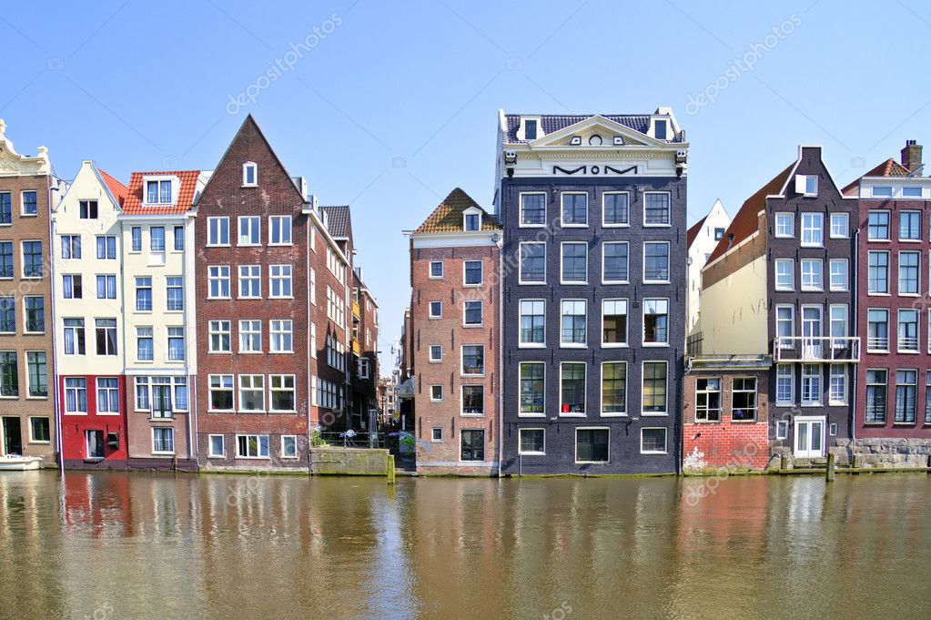 Dutch medieval facades in Amsterdam the Netherlands — Stock Photo