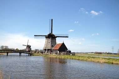 Traditional windmills in the Netherlands clipart