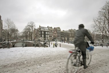 Hollanda 'da Karlı Amsterdam