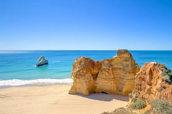 Φυσικοί βράχοι σε praia da rocha Πορτογαλία — Φωτογραφία Αρχείου