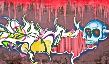 Graffiti on wall clipart