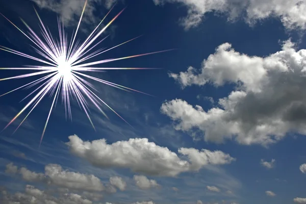 Bulutlar ve sun'ın starfilter güzel gökyüzü — Stok fotoğraf