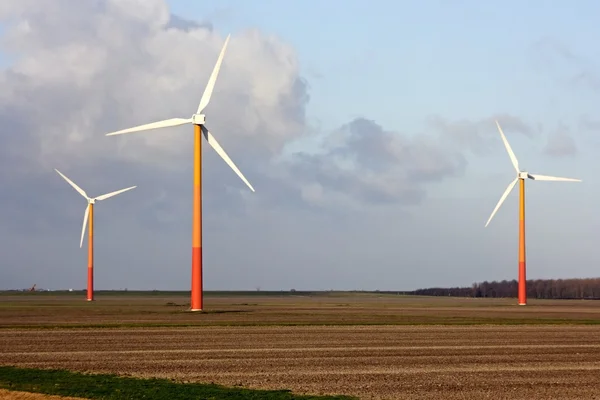Moulins à vent à la campagne aux Pays-Bas — Photo