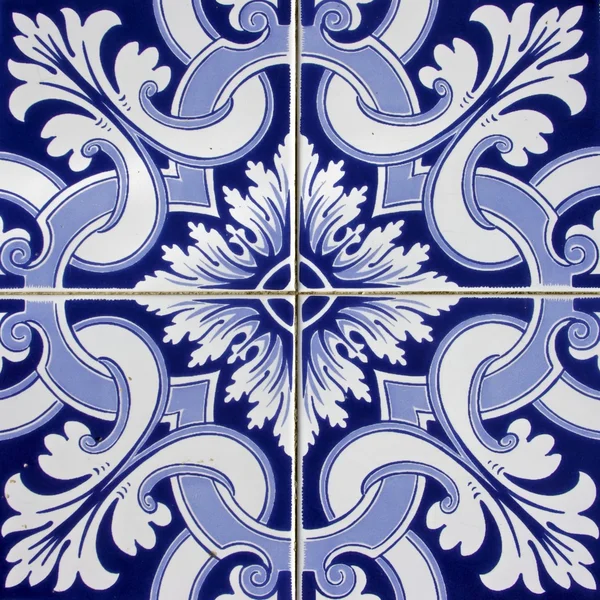 Modello di piastrelle in blu e bianco — Foto Stock
