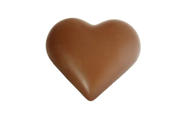 Herz aus Schokolade isoliert auf Weiß — Stockfoto