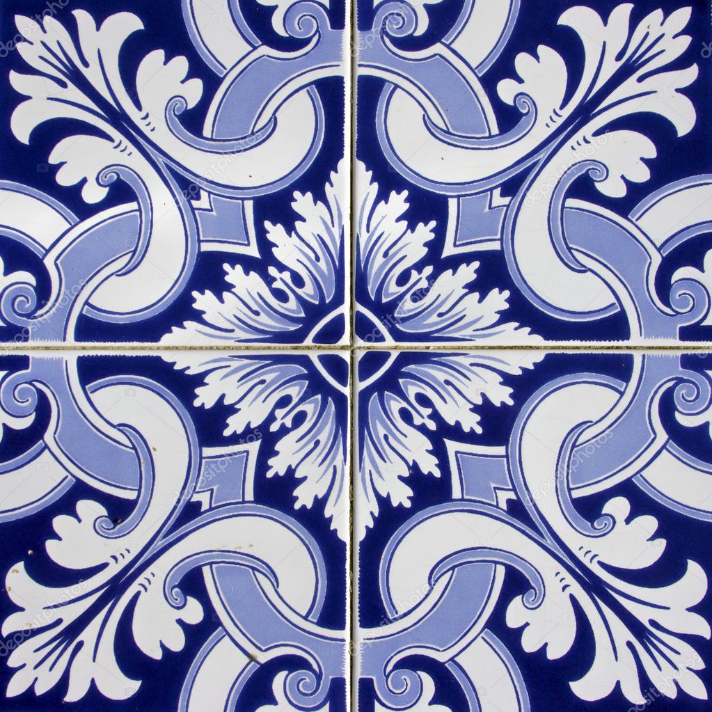 Tile pattern in blue and white — Stock Photo © nilaya #11445997