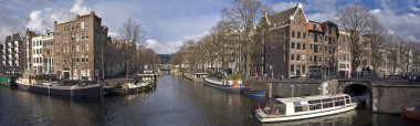 Panorama at Amsterdam innercity in the Netherlands clipart