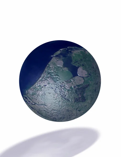 Netherlands on a globe shape — Stock Photo, Image