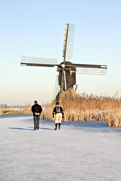 Ice skating in the Netherlands — Stock Photo, Image
