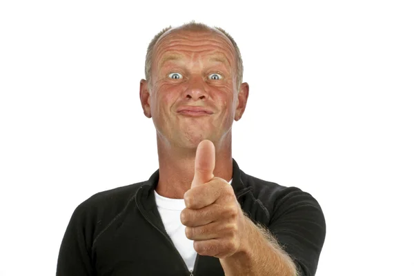 Happy guy showing thumbs up — Stock Photo, Image