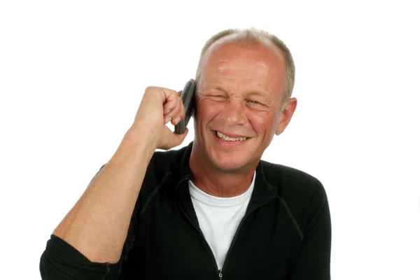 Homem feliz telefonando — Fotografia de Stock