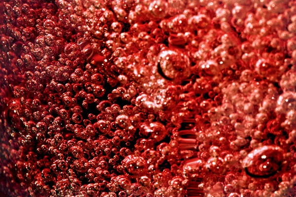 Tiro abstrato macro de bolhas vermelhas — Fotografia de Stock