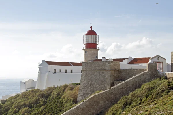 Sagres, Portekiz Avrupa'nın en Güney noktası deniz feneri — Stok fotoğraf