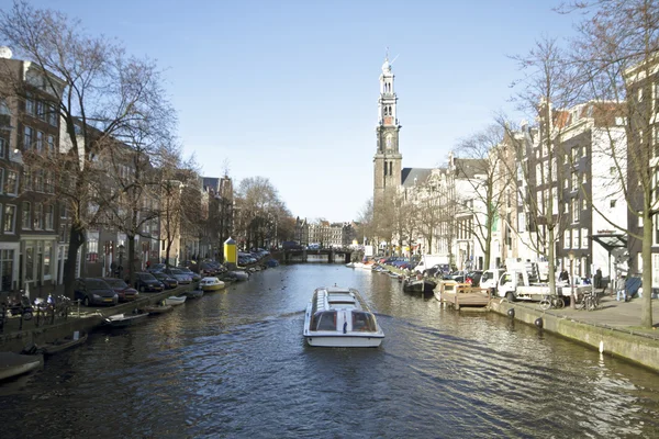 Амстердам с Zuiderkerk в Нидерландах - hdr — стоковое фото