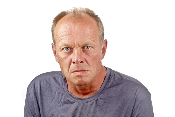 Angry man on a white background — Stock Photo, Image