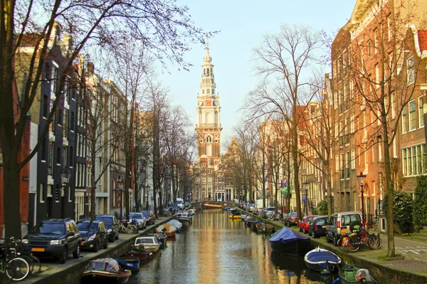 Amesterdão com o Zuiderkerk nos Países Baixos - hdr — Fotografia de Stock