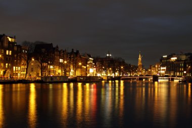 gece Amsterdam Hollanda