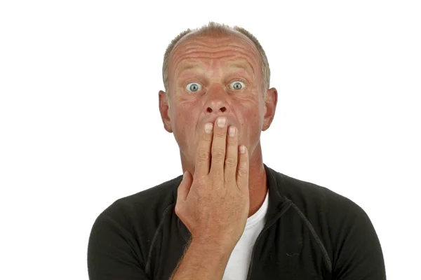 Shocked man on a white background — Stock Photo, Image