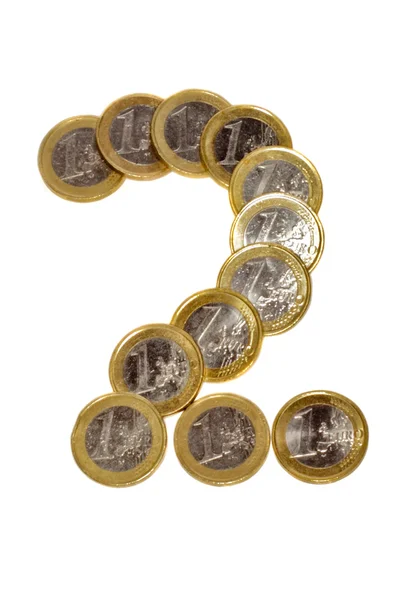 Figura 2 feita de moedas — Fotografia de Stock