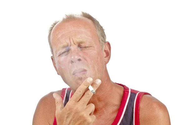 Man enjoying smoking a cigarette — Stock Photo, Image