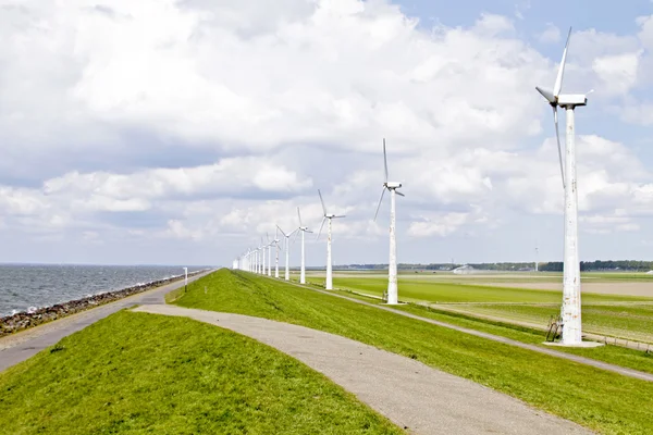 stock image Windturbines along IJsselmeer in the Netherlands