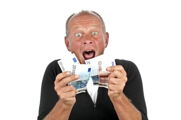 Homme totalement excité après avoir gagné à la loterie — Photo
