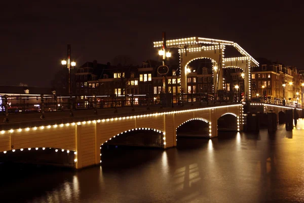 Gece Amsterdam Hollanda — Stok fotoğraf
