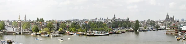 Panorama do porto de Amsterdã Países Baixos — Fotografia de Stock