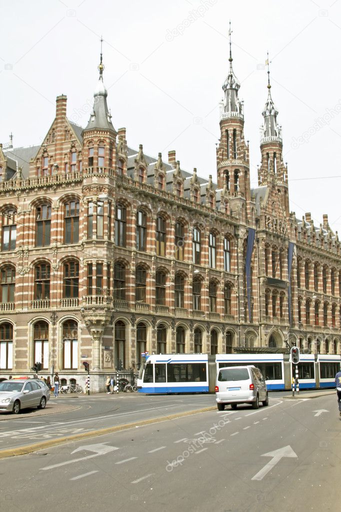 Medieval building Magna Plaza in Amsterdam