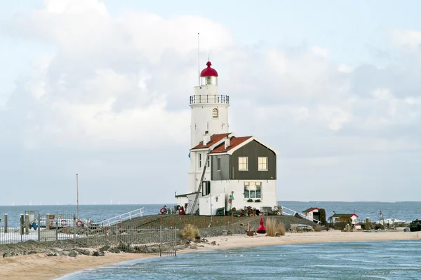 Marken Hollanda deniz fenerinden — Stok fotoğraf
