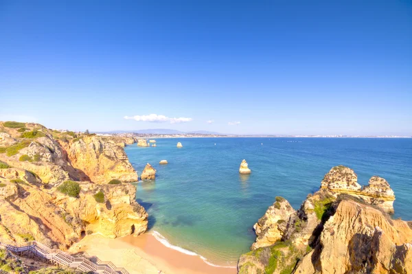 Belle côte sud près de Lagos en Algarve Portugal — Photo