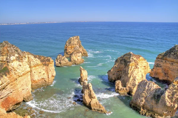 Hermosa costa sur cerca de Lagos en el Algarve Portugal —  Fotos de Stock