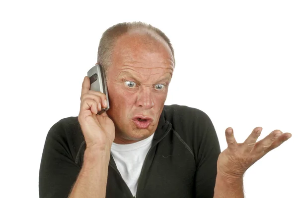 Rozhněvaný muž na telefonu — Stock fotografie