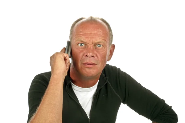 Angry man on the phone — Stock Photo, Image