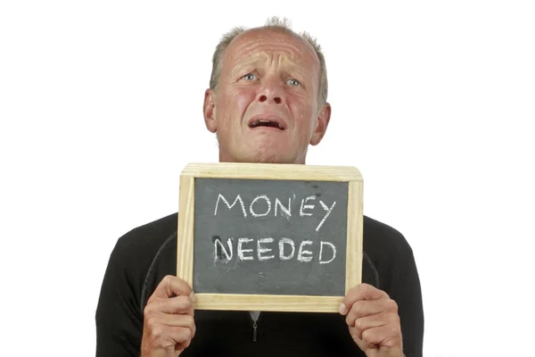 Man begging for money — Stock Photo, Image