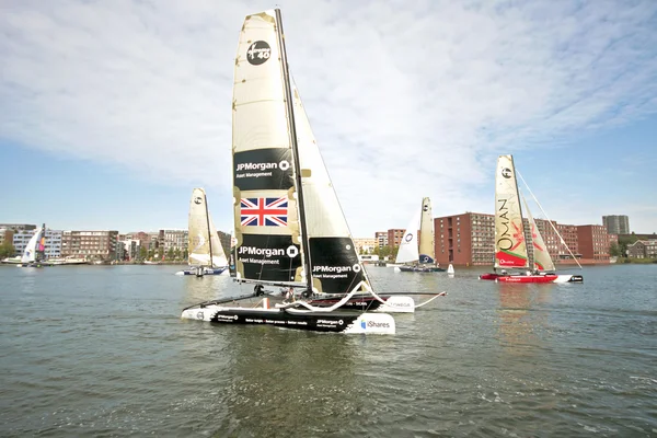 Ishares-cup finale mondiale gara di catamarano estremo nel porto di Amsterdam — Foto Stock