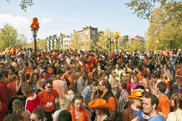 Queensday em 30 de abril de 2010 em Amsterdã , — Fotografia de Stock