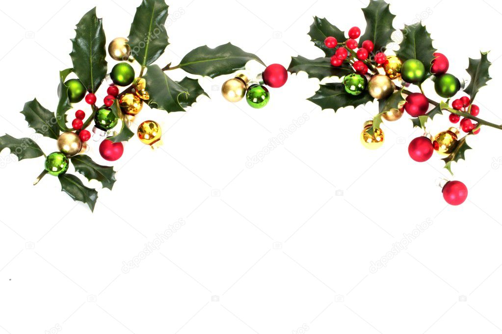Holly berry with christmas balls