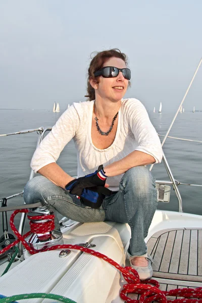 Mujer marinera feliz —  Fotos de Stock