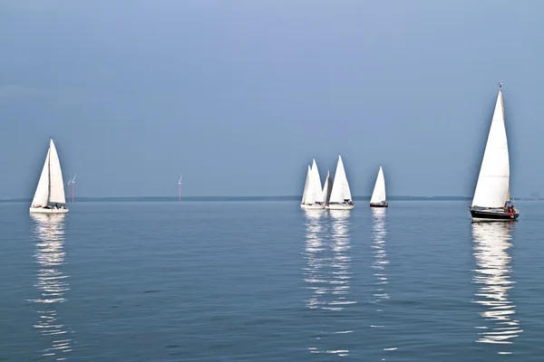Sailing on the IJsselmeer at sunset in the Netherlands — Stock Photo, Image