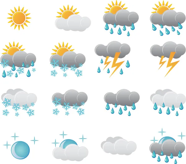 Väder ikon set — Stock vektor